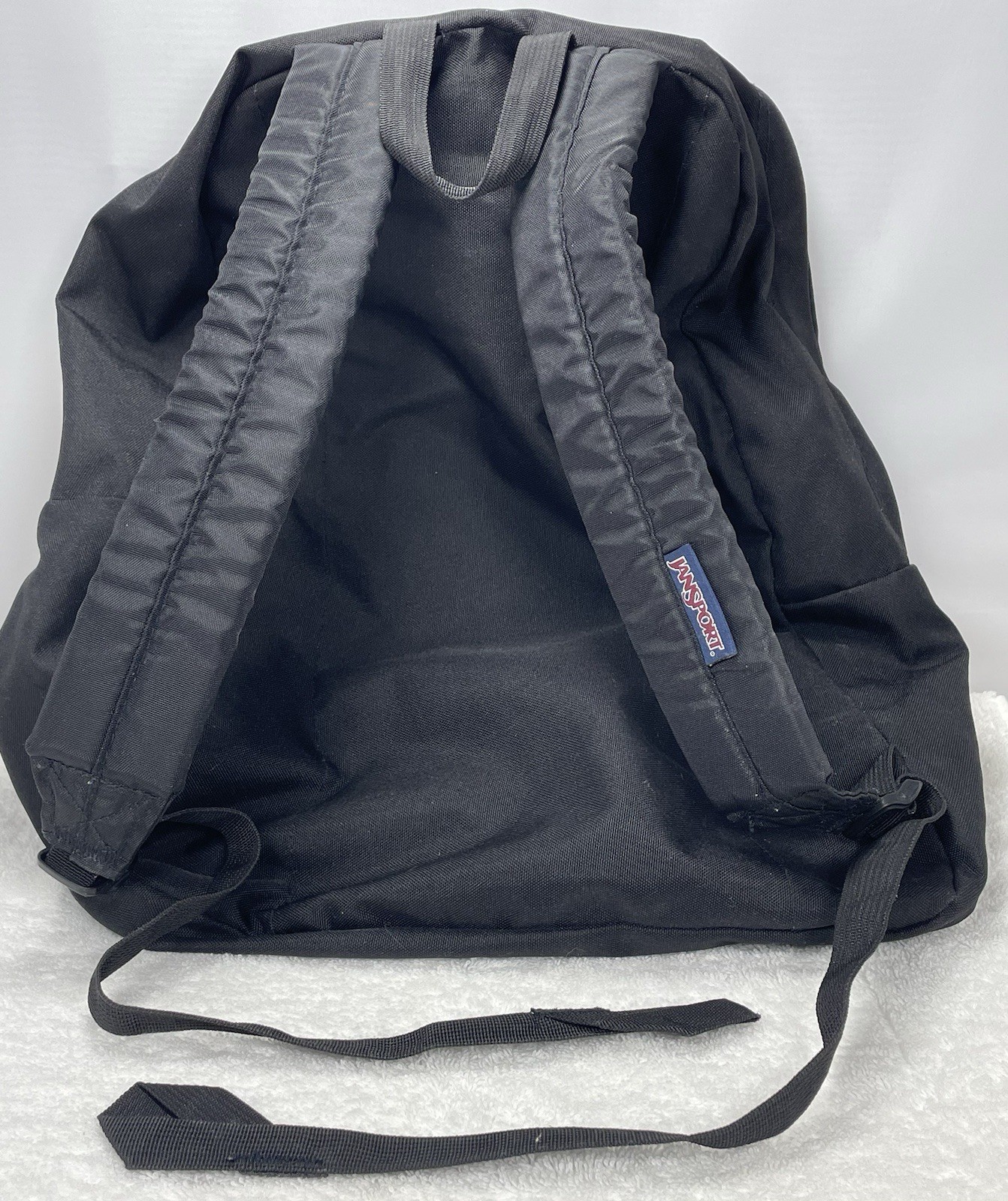 Vintage JanSport Black Student Backpack Daypack Made In USA Retro Y2K 1990s