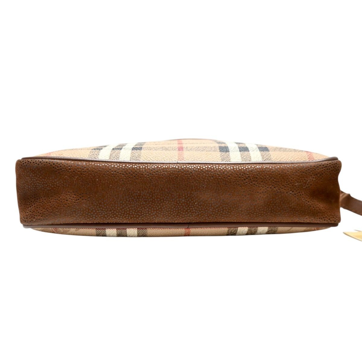 Authentic Burberrys Leather & PVC Clutch Bag, Beige, approx 9 x 6 inches
