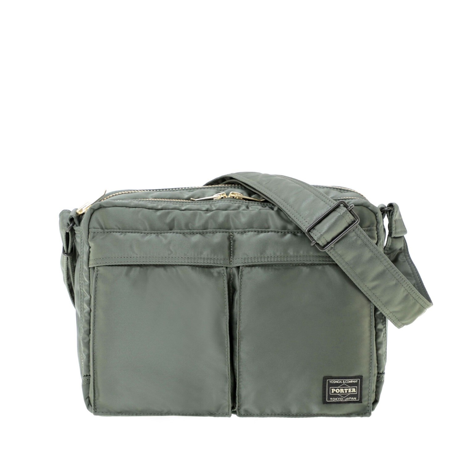 PORTER TANKER Sling Bag W zip (L) 622-08633 Sage Green Back Pack Yoshida & Co.