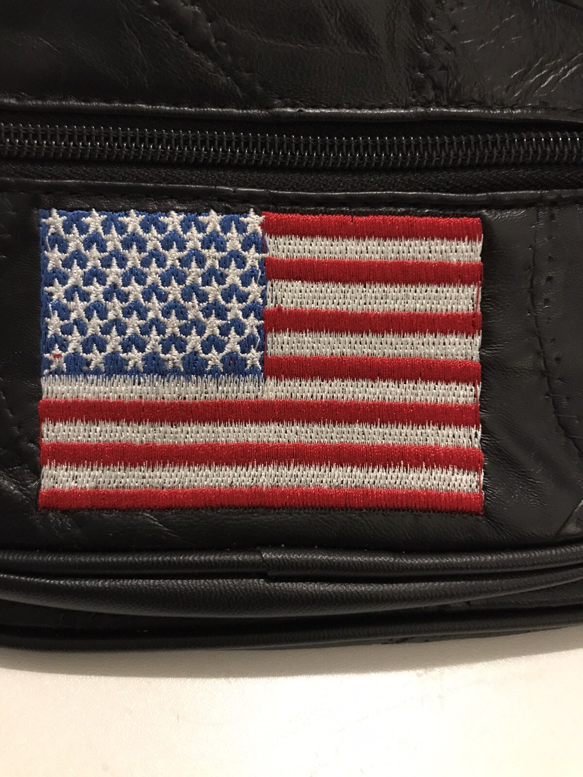 American Flag Patchwork Lambskin Fanny Pack ~ Belt Bag ~ All Zippers Work