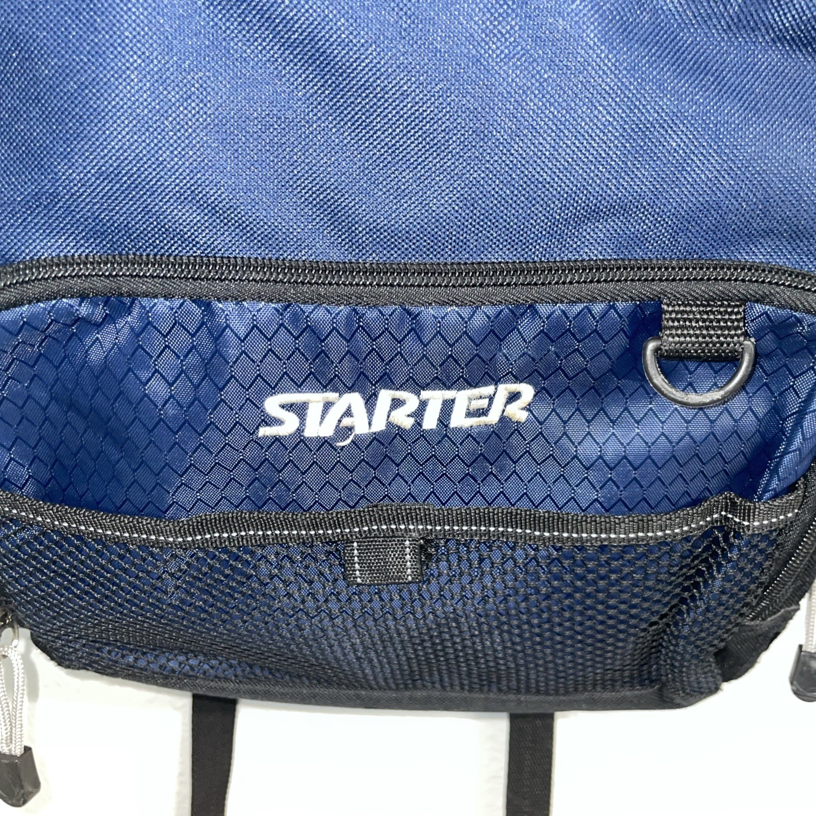 Vtg Starter Brand Backpack 5-Pocket Urban Traveler LARGE BLACK BLUE