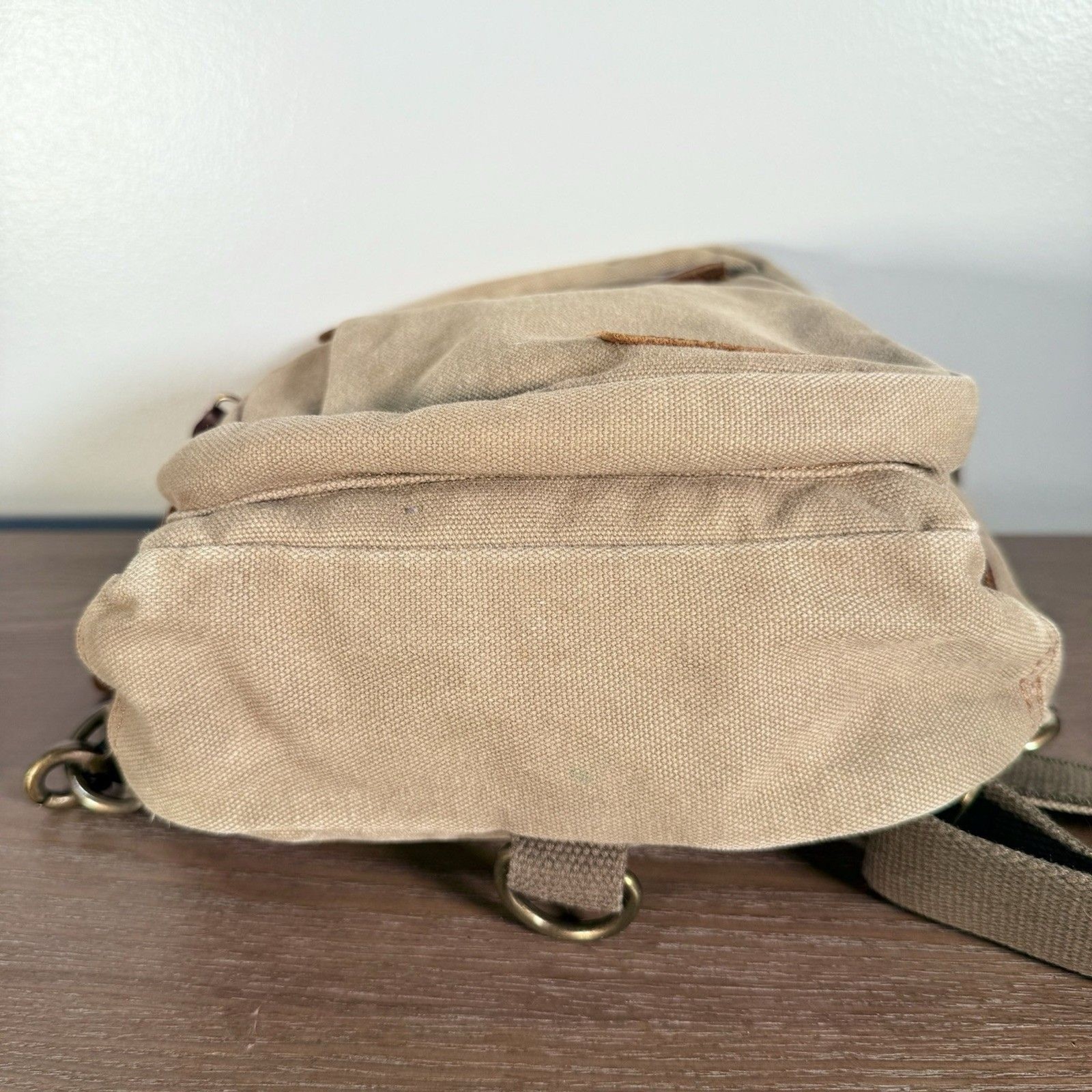 Augur Strauss Convertible Canvas Leather Utility Backpack Men Unisex Sling Bag