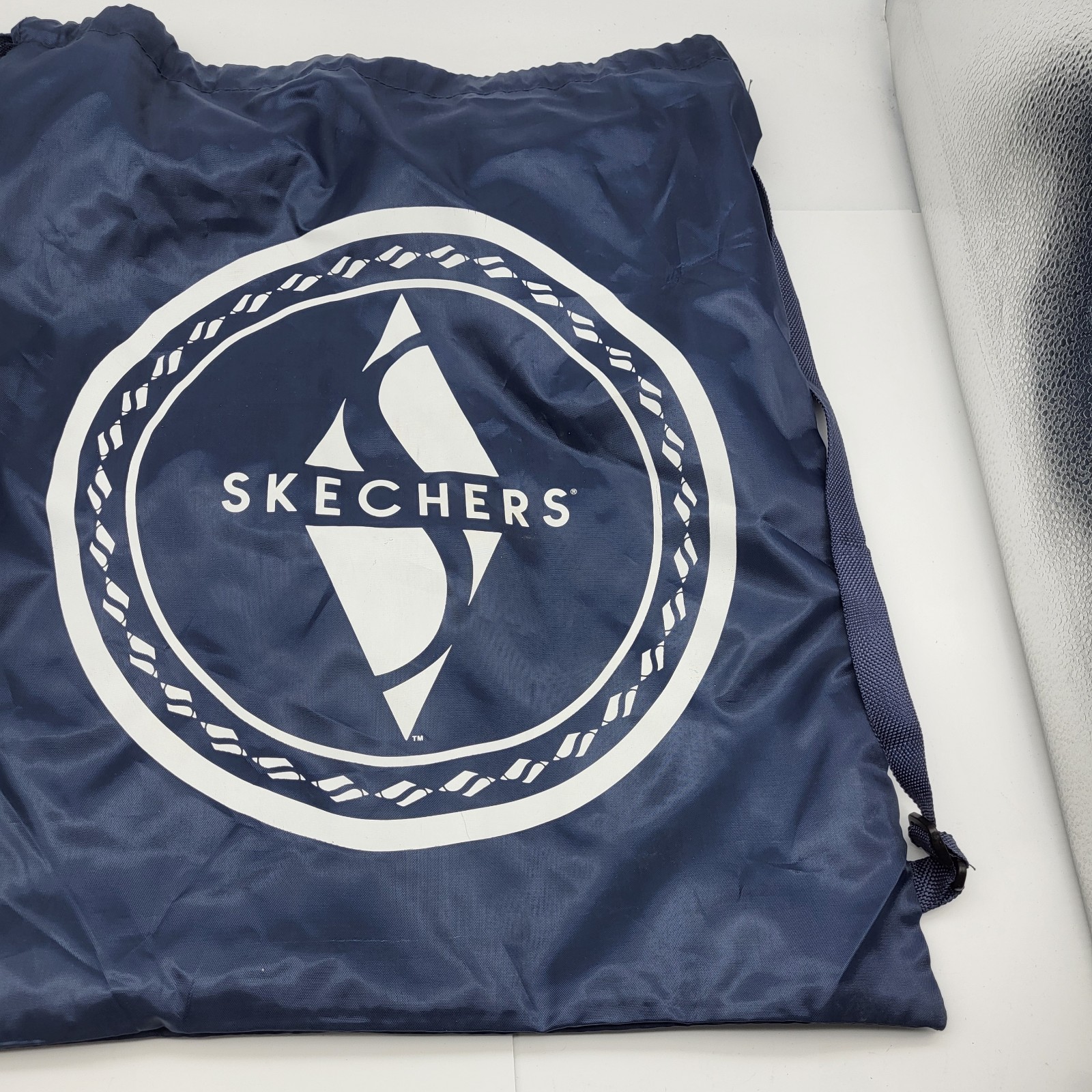 Skechers Backpack Drawstring Bag Navy Blue Tote Dust Bag Gym Workout Basic