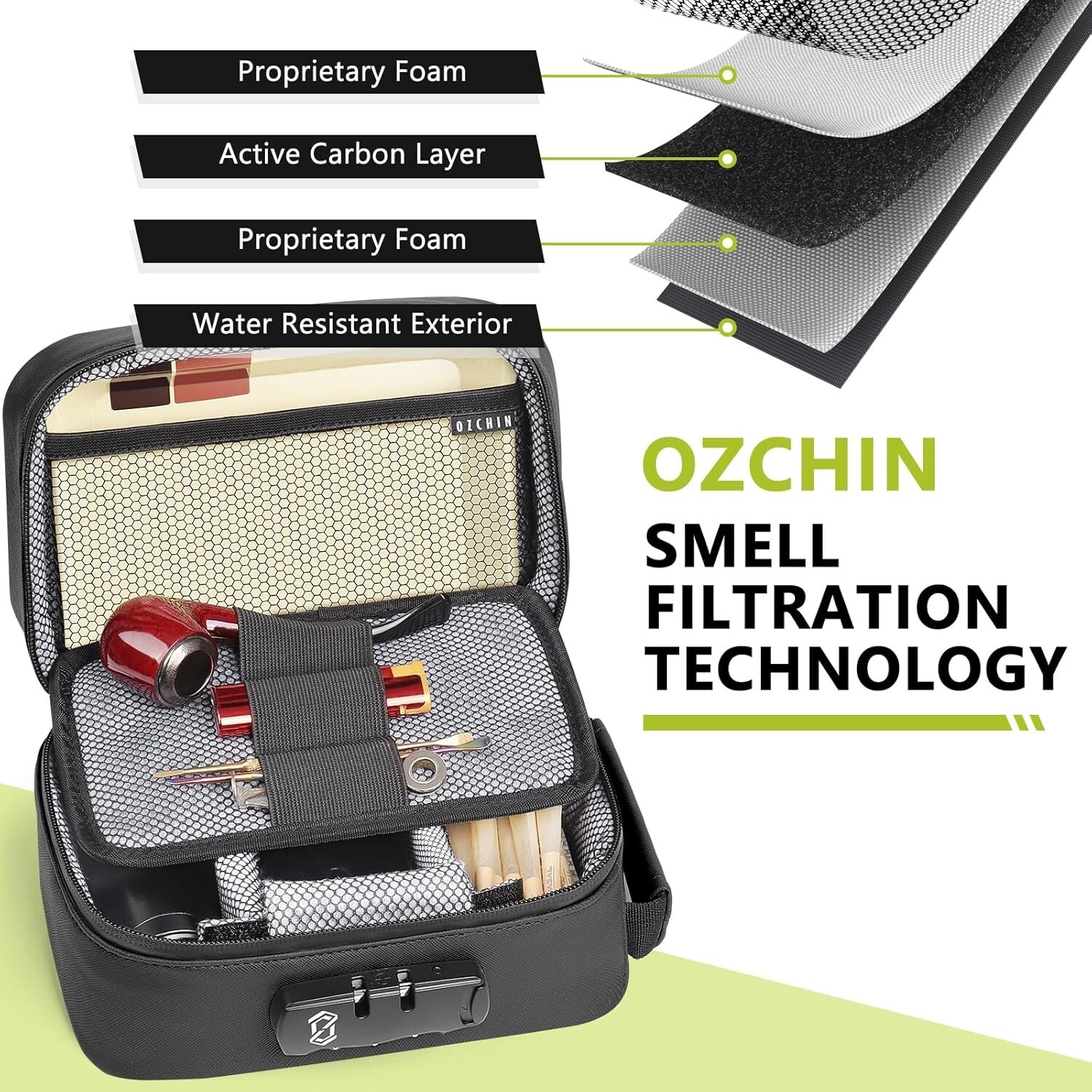 Discreet Odor Lock Box with Combination Lock – Perfect for Travel & Home Use