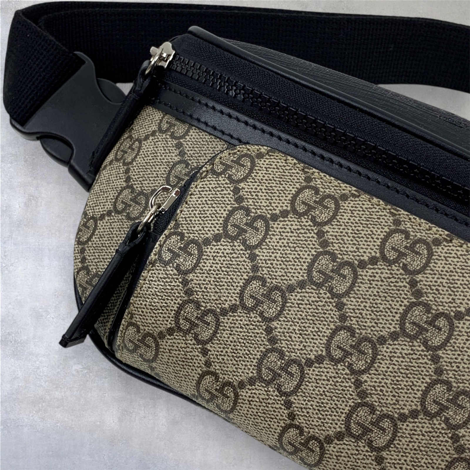 Gucci GG Monogram Logo Eden Canvas Shoulder Crossbody Belt Bag Beige