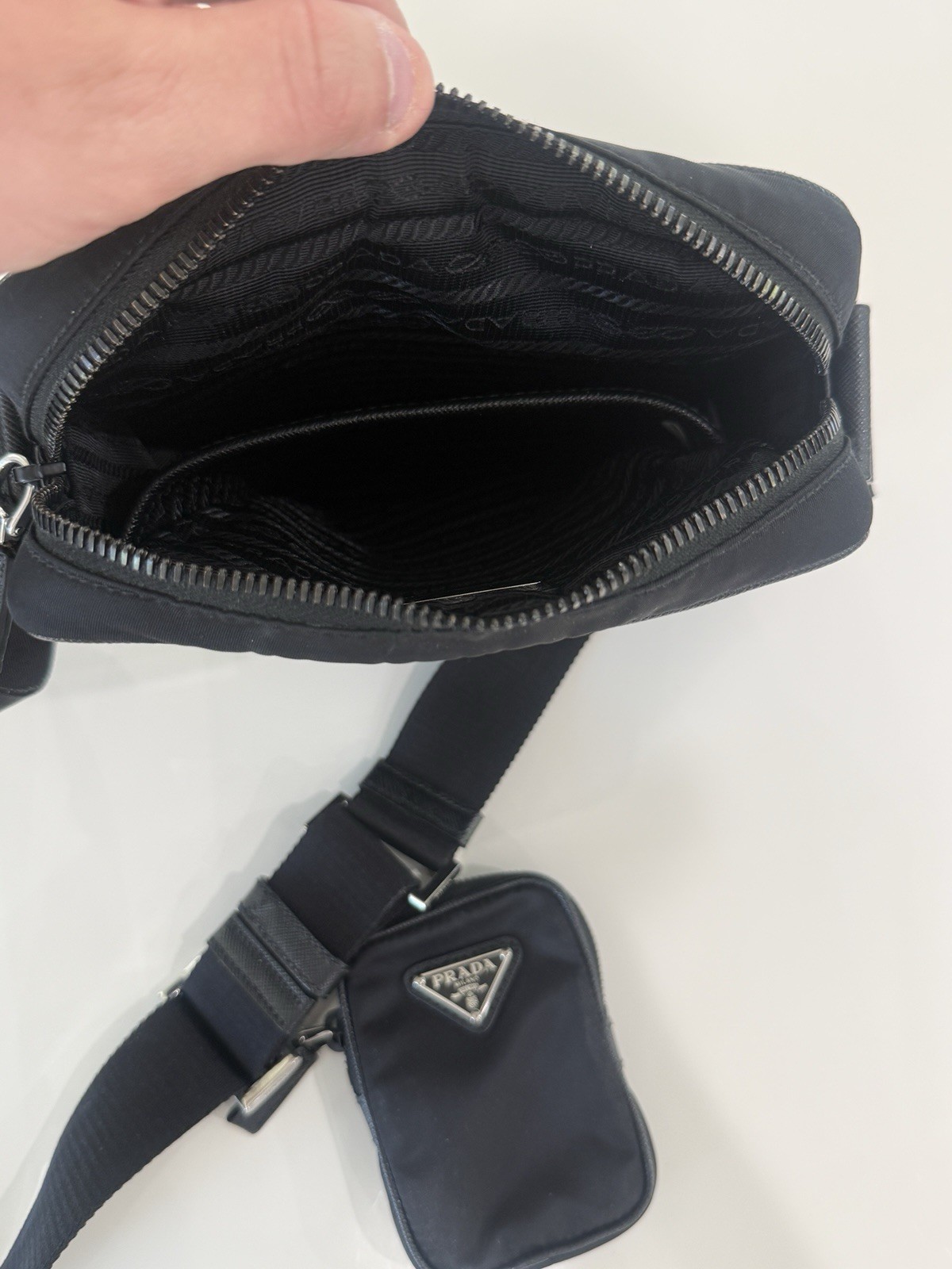 Prada Re-Nylon and Saffiano Leather Shoulder Bag
