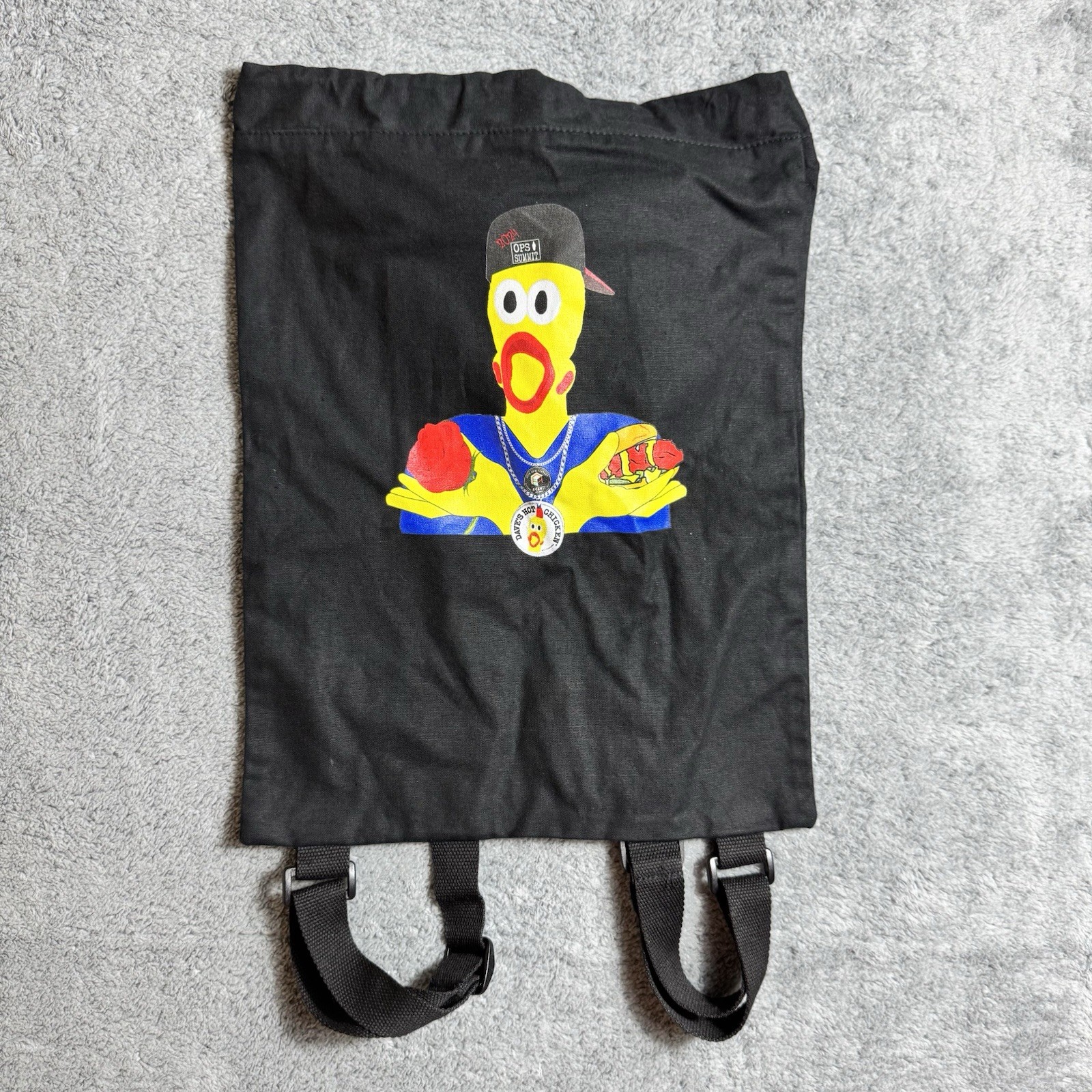 Dave’s Hot Chicken Canvas Black Toggle Backpack Bag Ops Summit Travel Bag
