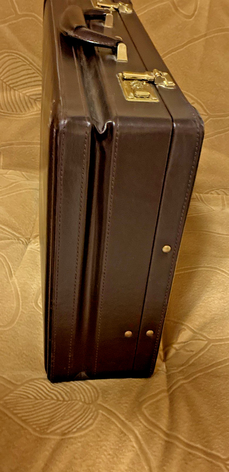 Vintage Lucas leather Hard Sided Briefcase Combo Locks Burgundy