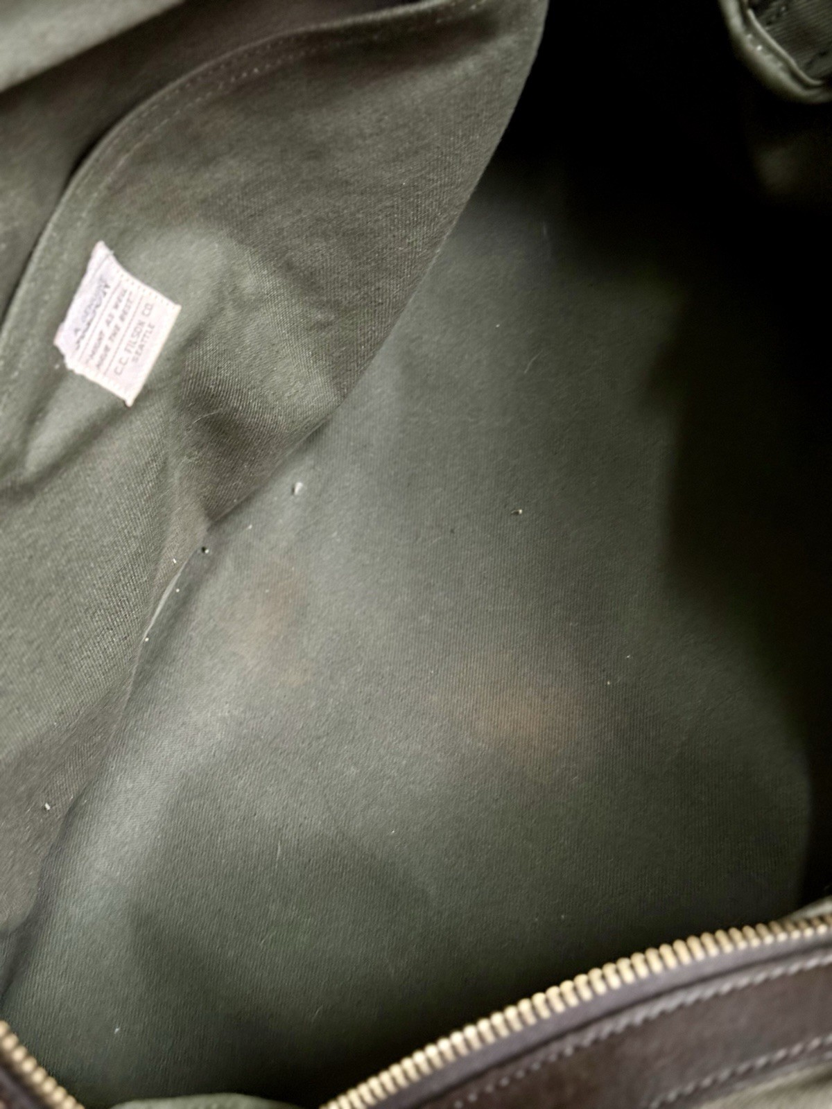 Filson Large Outfitter Bag 238 (Talon-era), Otter Green, Made in USA.