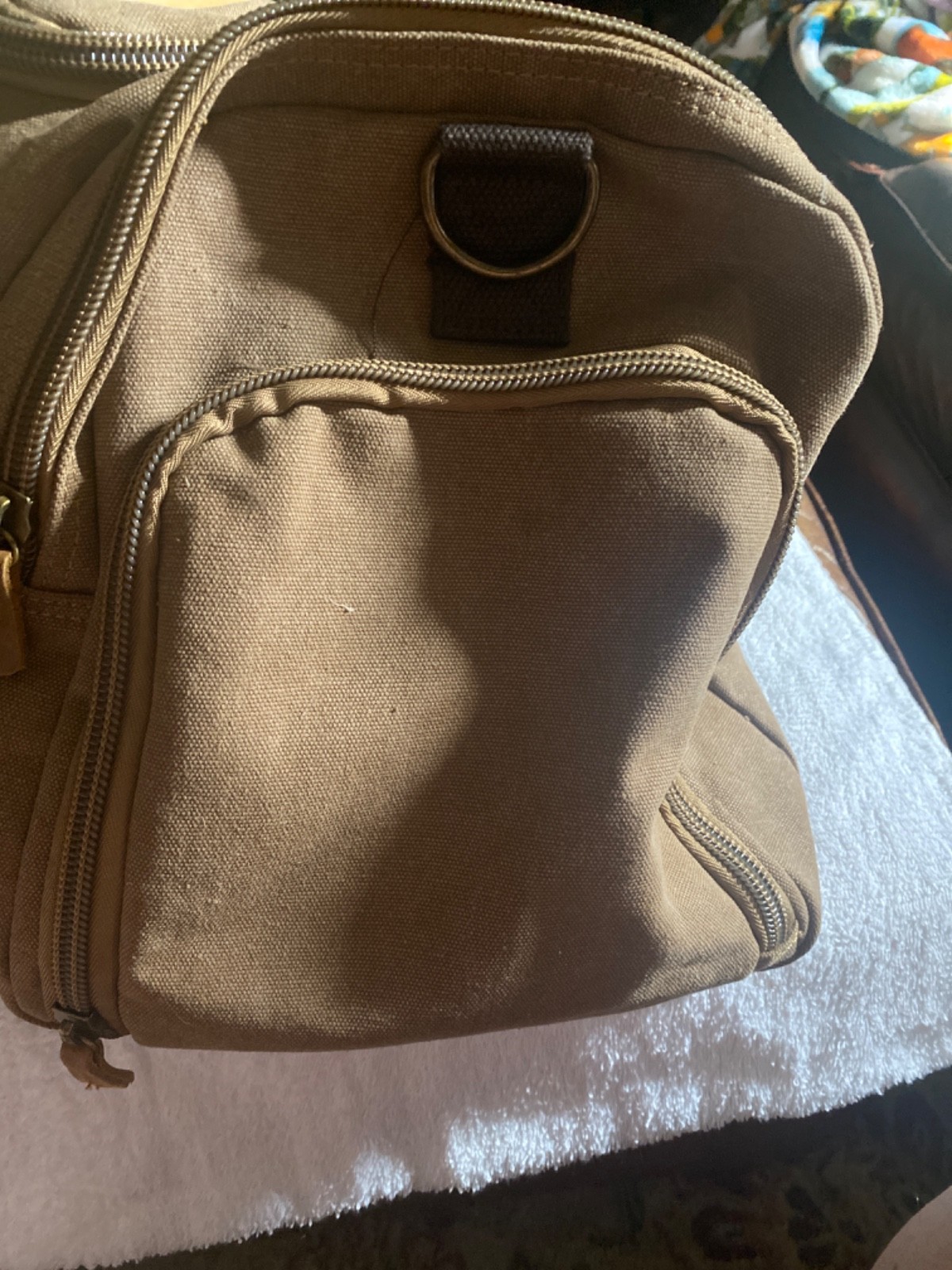 Kemy’s brown Canvas & leather Duffel Bag for Mens X-Large Compartment Preowned