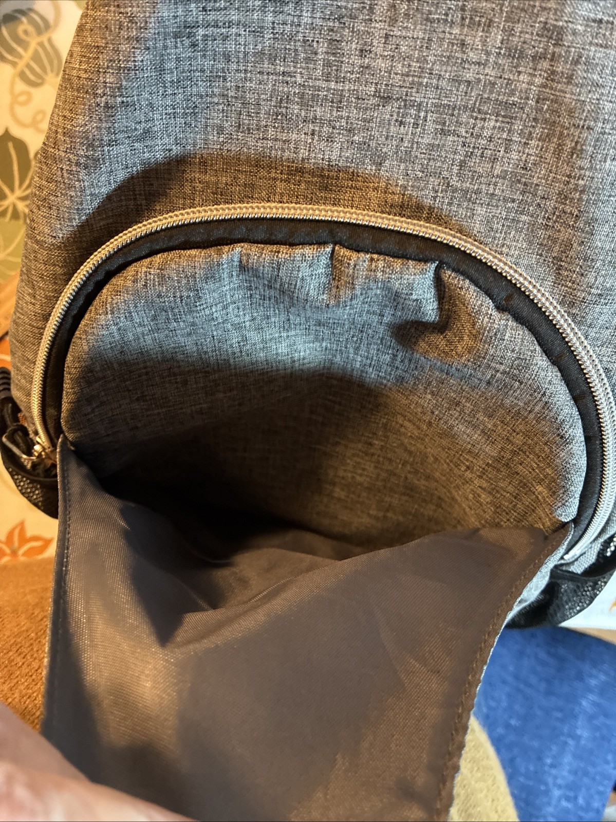 MOSISO Mini Sling Backpack Gray Crossbody One Shoulder Bag Travel Hiking. F