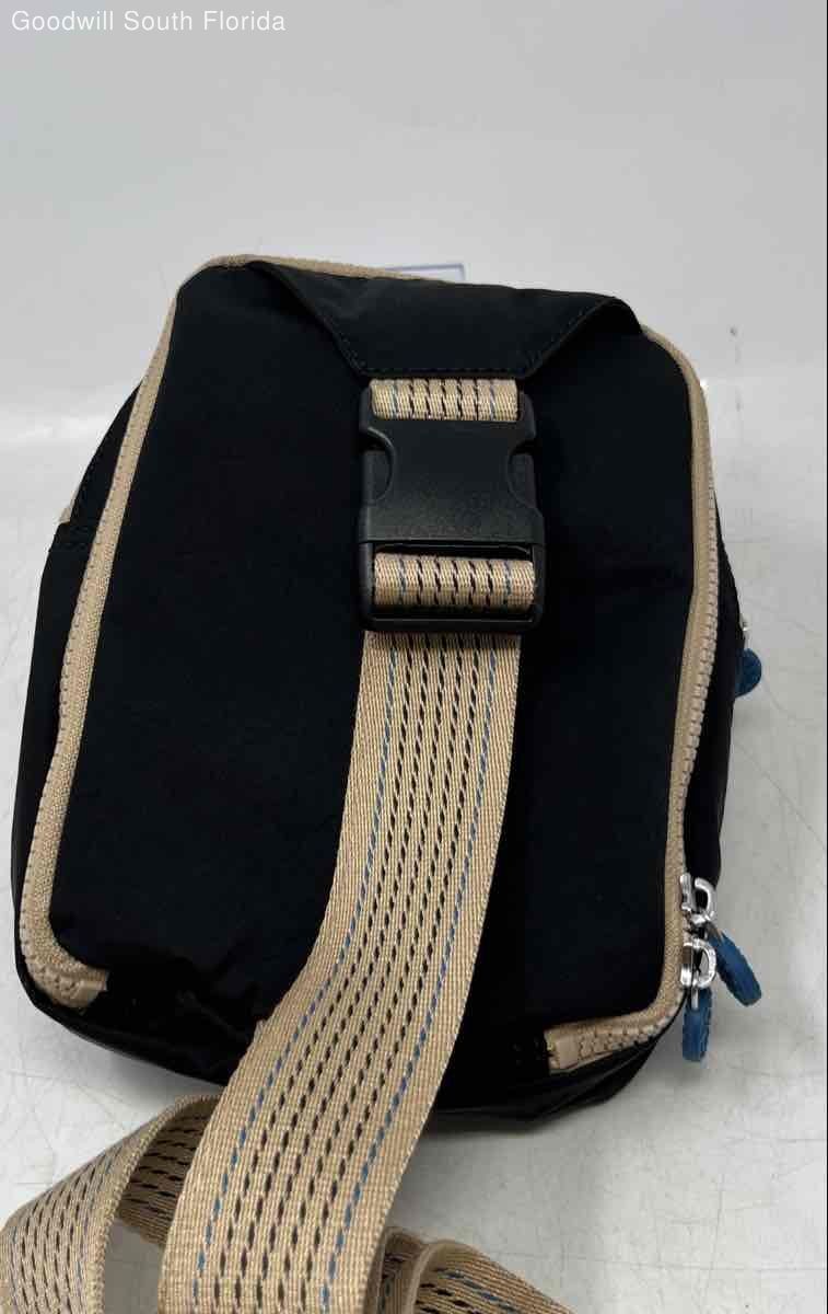 Kipling Unisex Black Outer Pocket Adjustable Strap Zipper Crossbody Bag