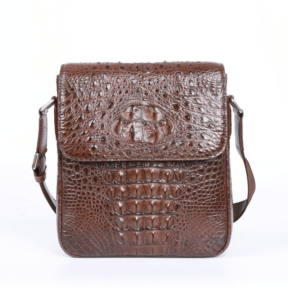 Handcrafted Genuine Croco Horn Back Skin Sling Shoulder Bag Crossbody Bags