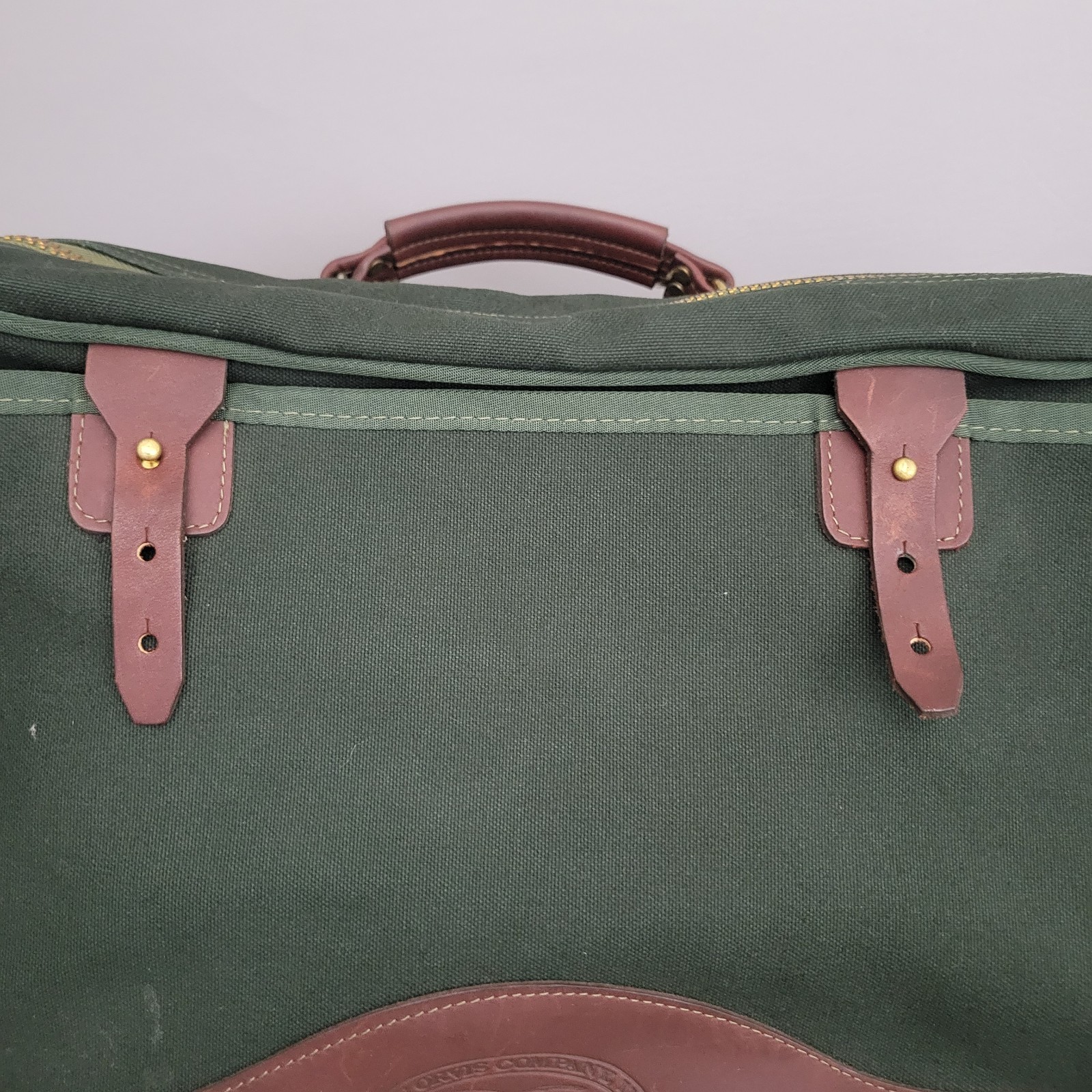 Vintage Orvis Gokey Battenkill Luggage Carry On Canvas Leather Double Sided