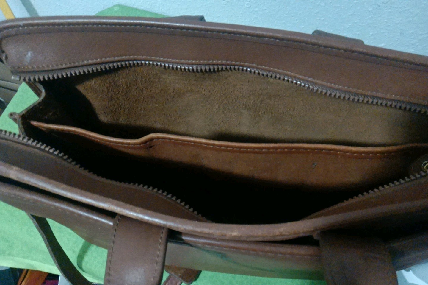 Jack Georges Leather Briefcase Bag Brown Top Handle Shoulder Laptop 16x11x5