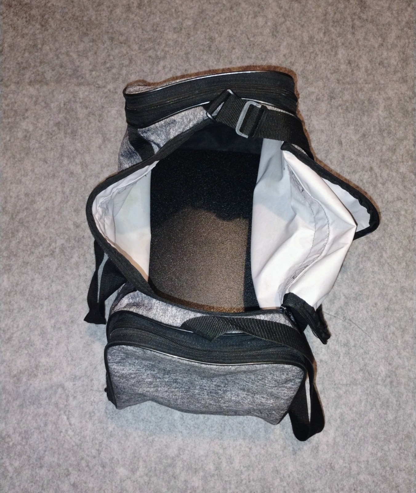 Adidas Defender Gray Black Gym Duffle Bag 18″x10″x12″