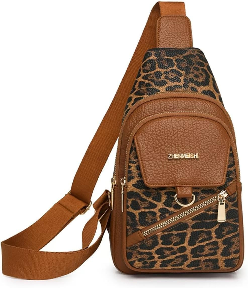 Crossbody Sling Bag for Men & Women, Water-Repellent Chest Bag with Multi-Pocket