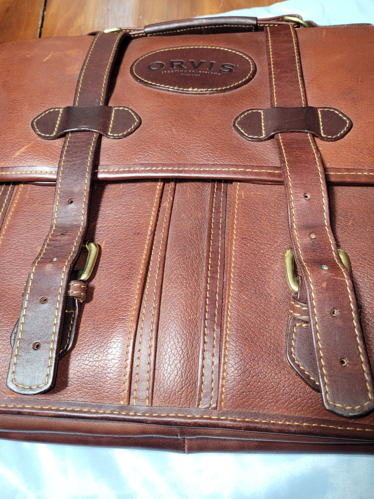 Orvis Leather Briefcase / saddle bag