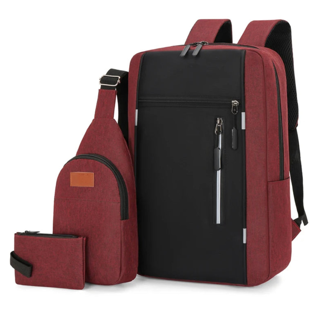 3-in-1 Waterproof Oxford Laptop Backpack – High-Quality Casual School & Computer