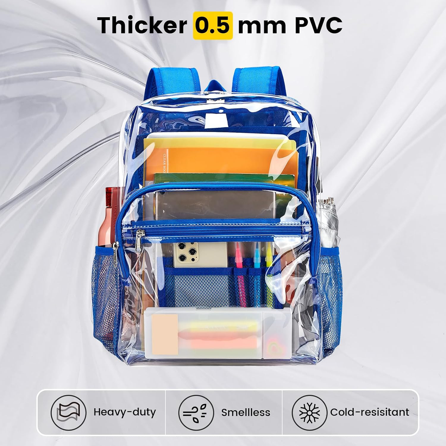 Clear Backpack Heavy Duty – Clear Bookbag Large See through Backpack Plastic Tra