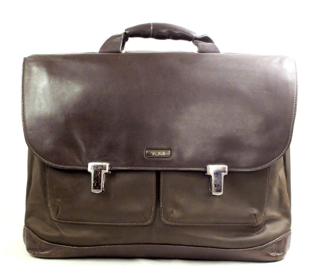TUMI T-Tech Formula Targa Briefcase Brown Leather Microfiber Conditon: Used
