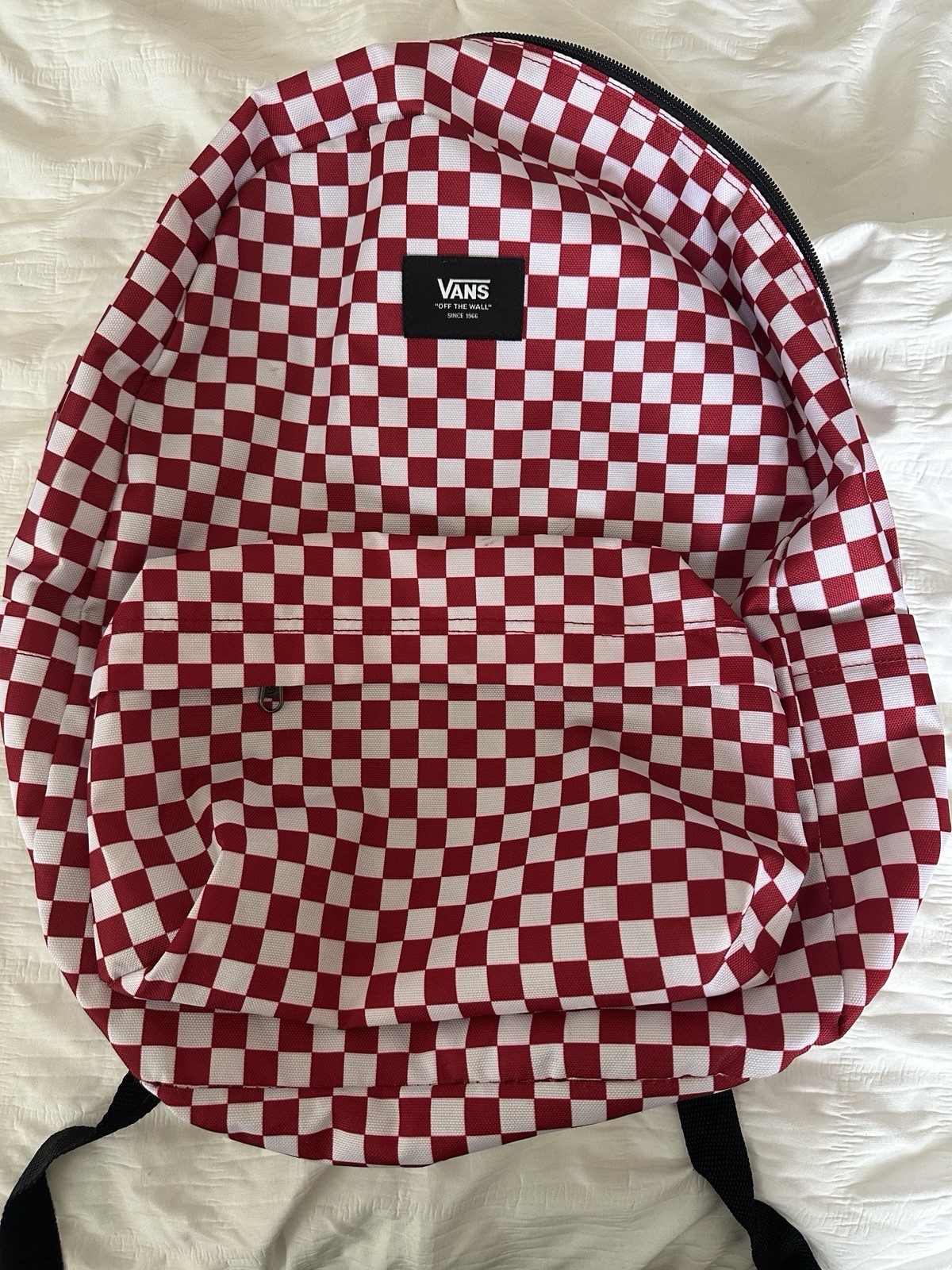 VANS OFF THE WALL Backpack Red White Check School Bag Checkered