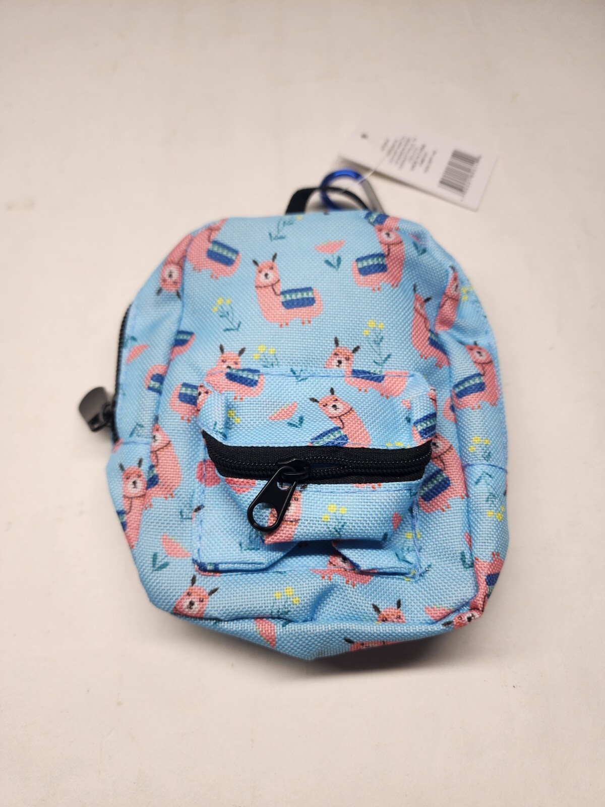 Llama Print Backpack Mini with Elastic Backpack Strap Sturdy Carabiner Clip
