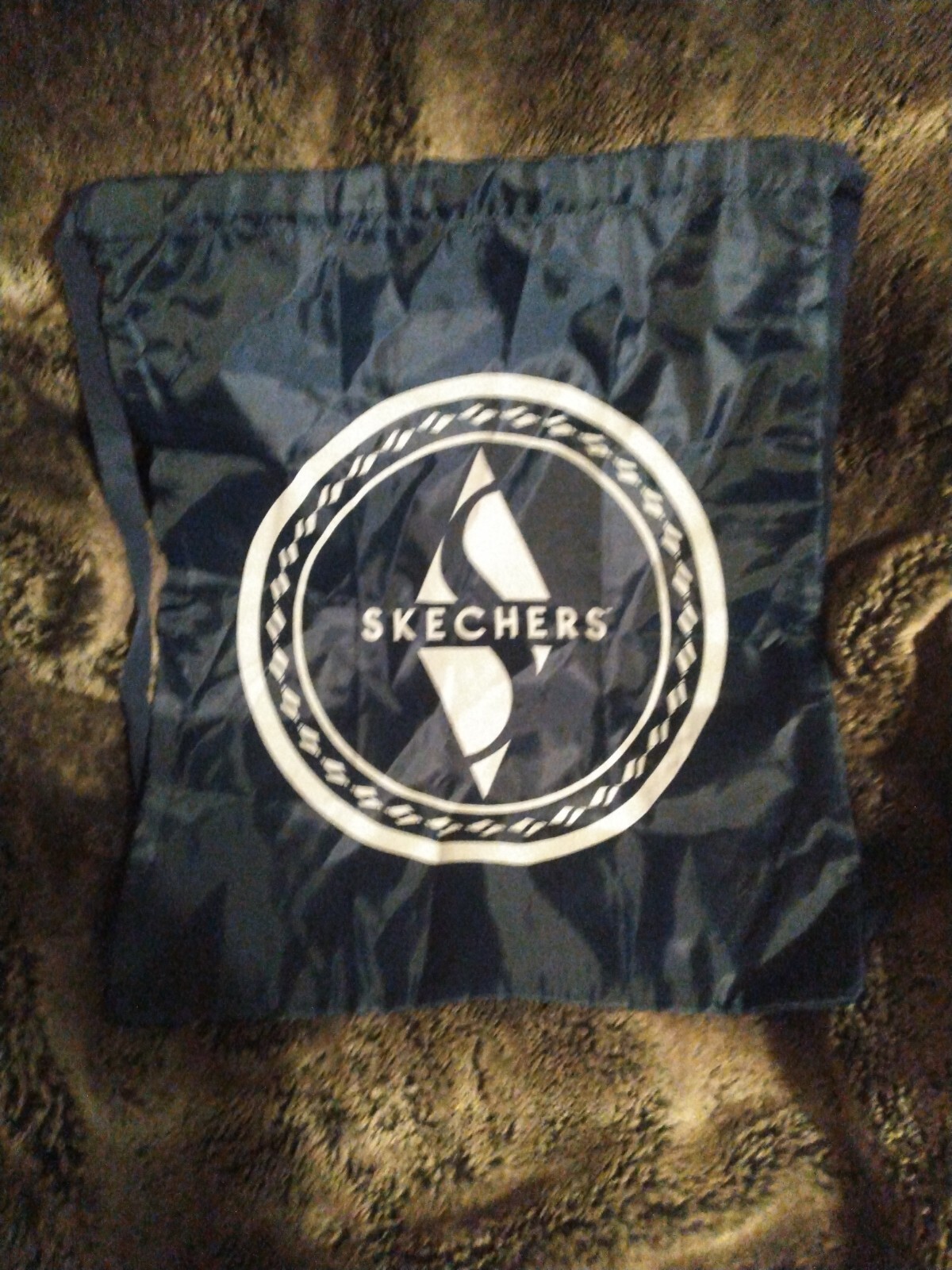Skechers Blue/White Drawstring+Strap Backpack/Gym Bag – 20″ x 16″ New Never Used
