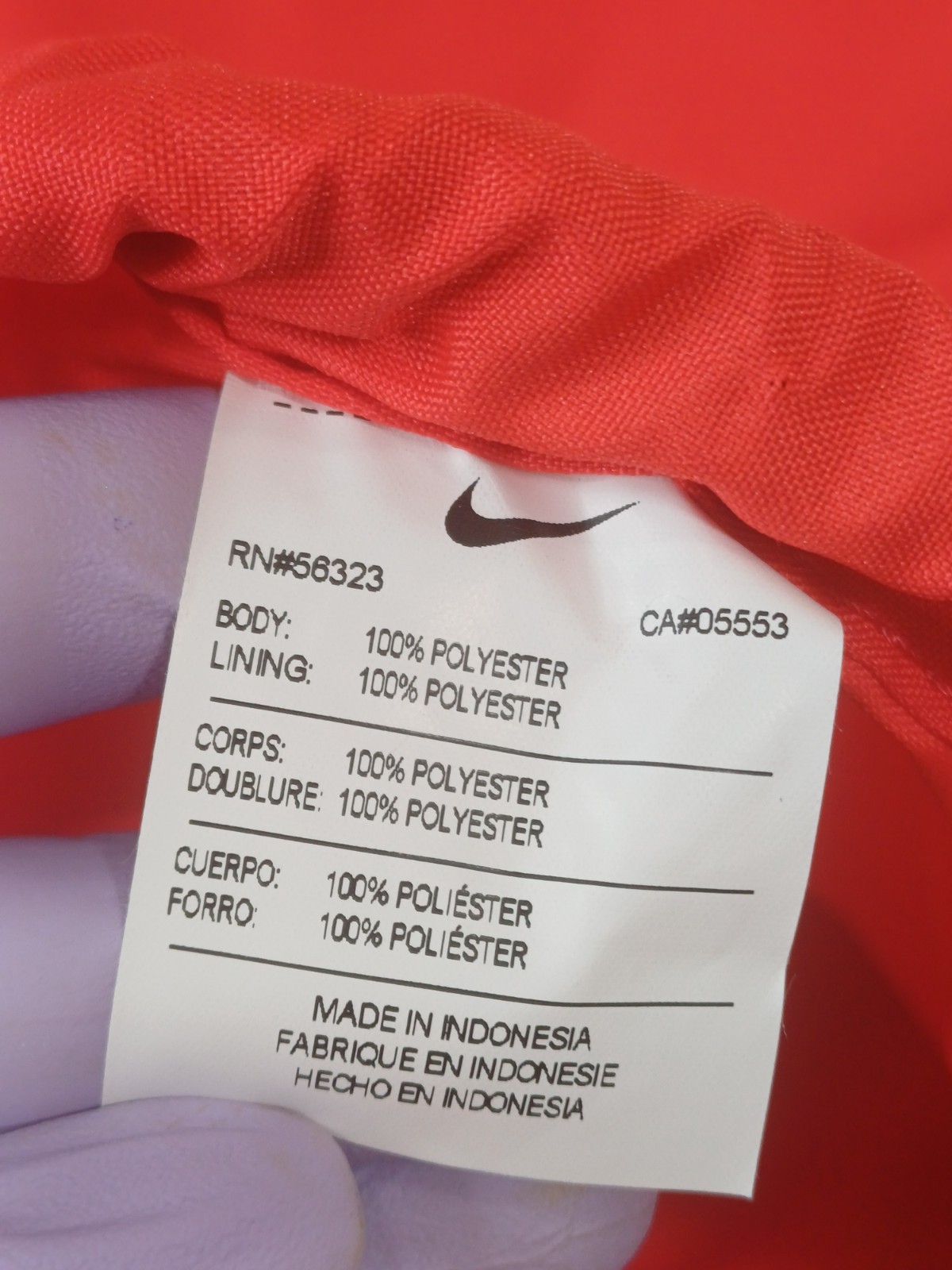 Nike Drawstring Gym Shoe Uniform Bag Backpack Red Black EUC