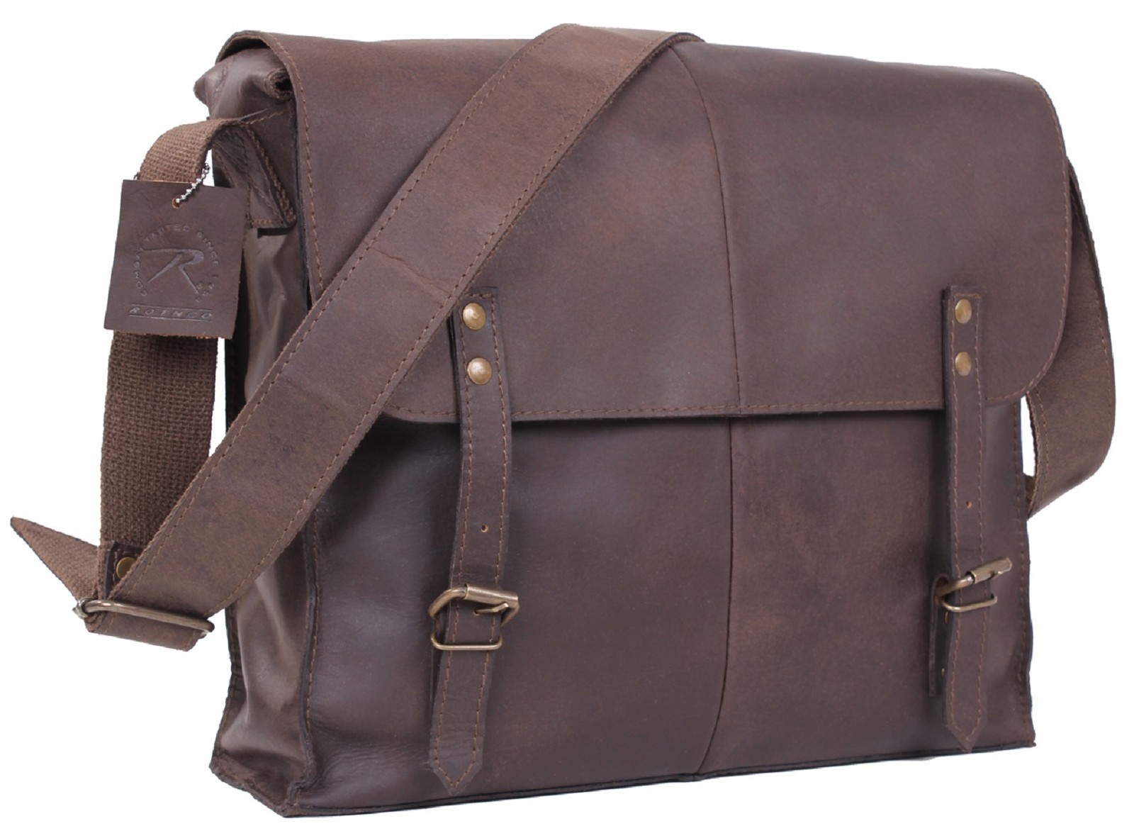 Durable & Stylish Classic Brown Leather Medic Shoulder Bag Rothco 81480 NWT
