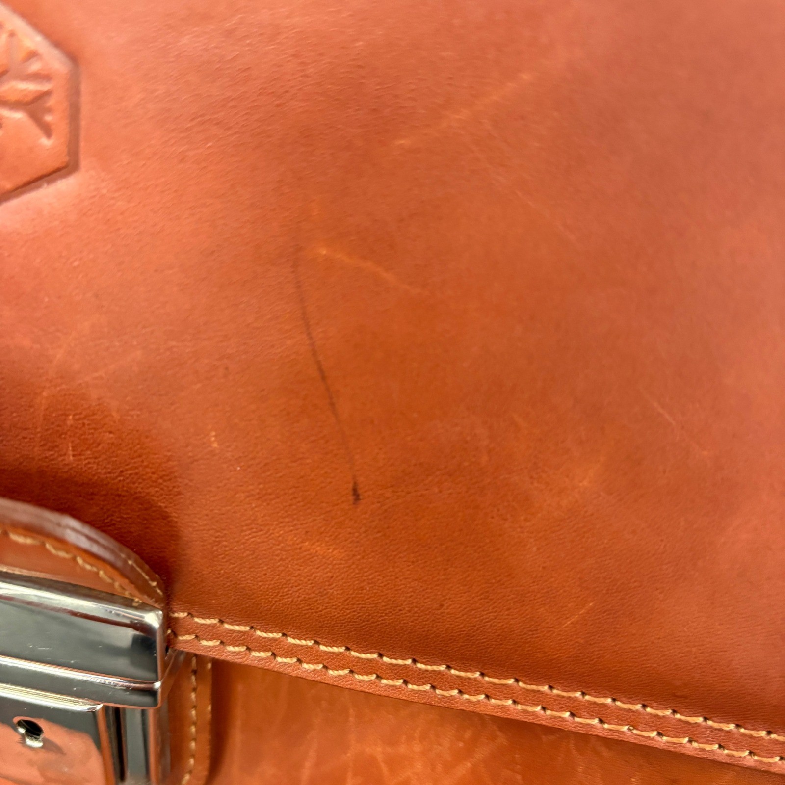 Unbranded Leather Briefcase Messenger Bag Large Cognac Made Italy Quiet Luxury
