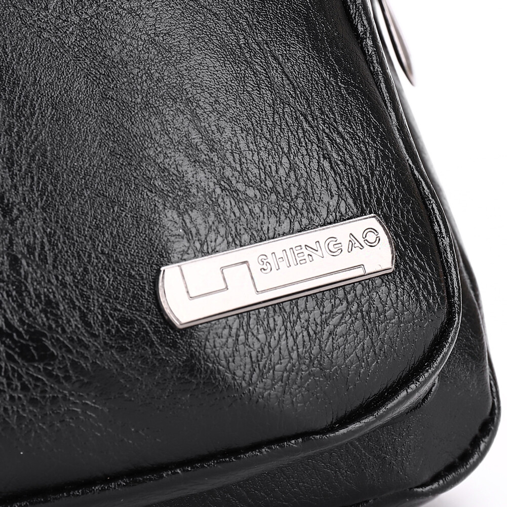 Men’s Chest Bags Sling Backpack Leather Crossbody Purse with Earphone Cable Port