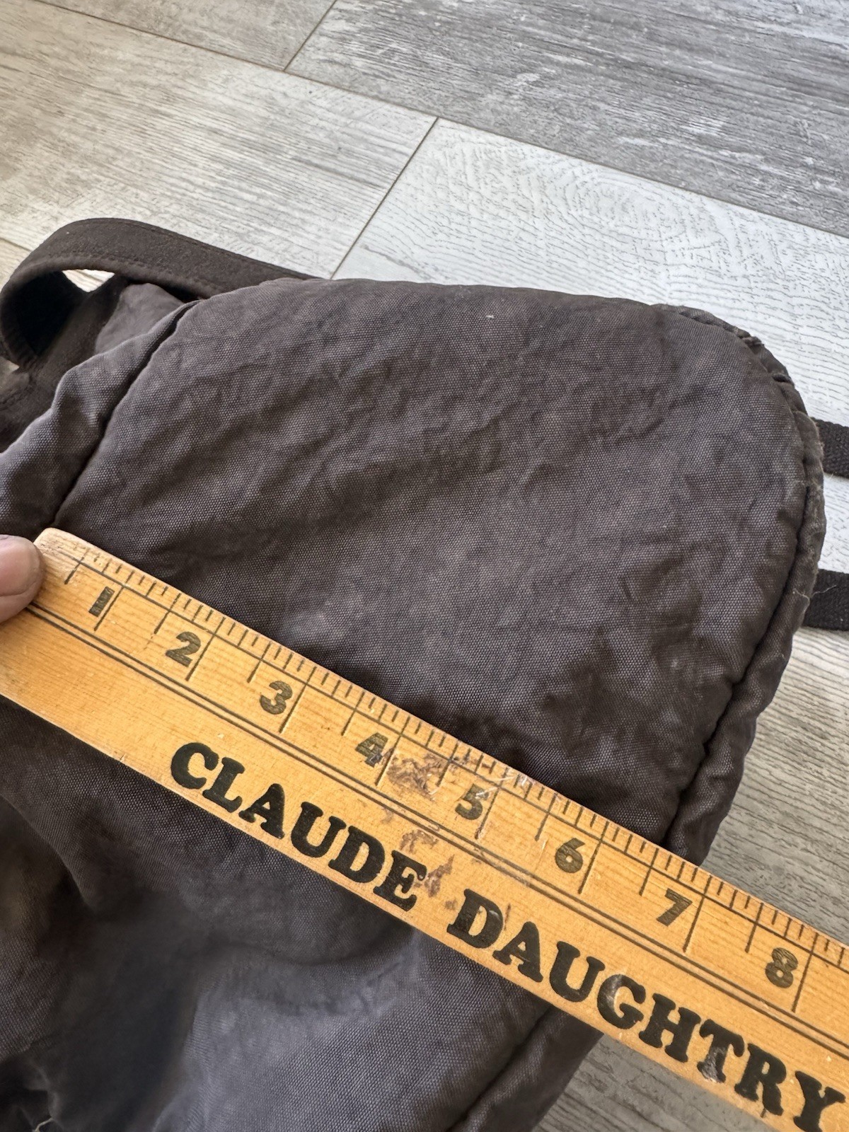 Kipling Brown Nylon Backpack Drawstring Flap Style with Front Zip Pocket & Logo