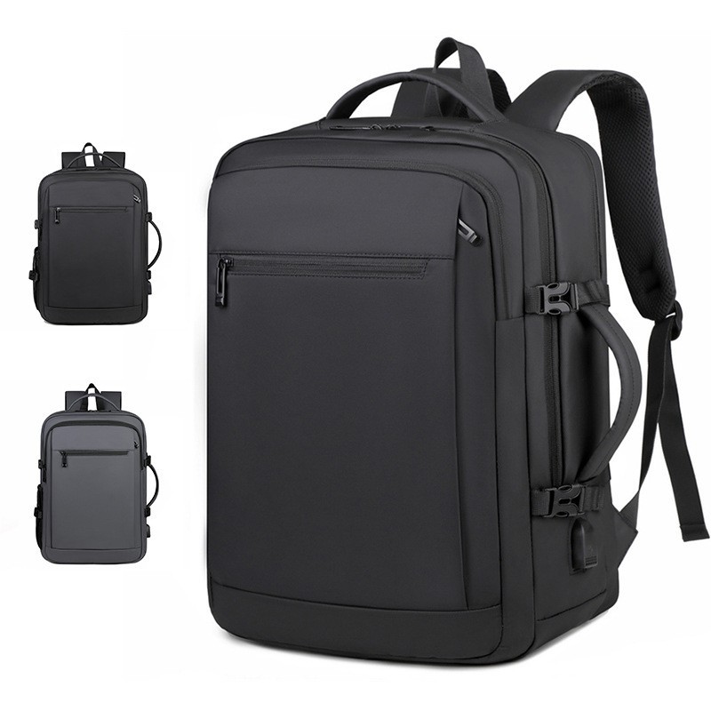 Black polyester backpack