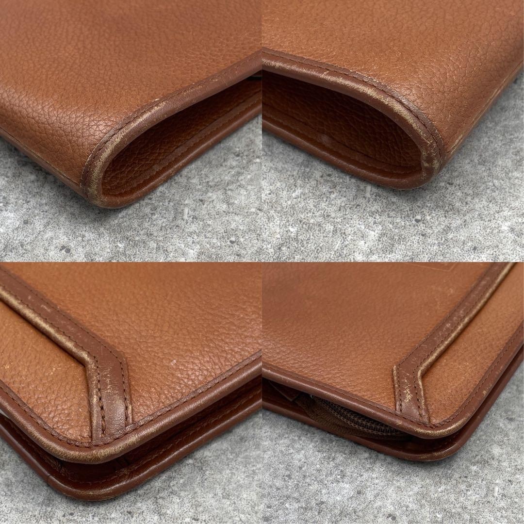 Authentic Burberry Brown Leather Nova Check Clutch Bag, 18cm x 27.5cm, Good Cond
