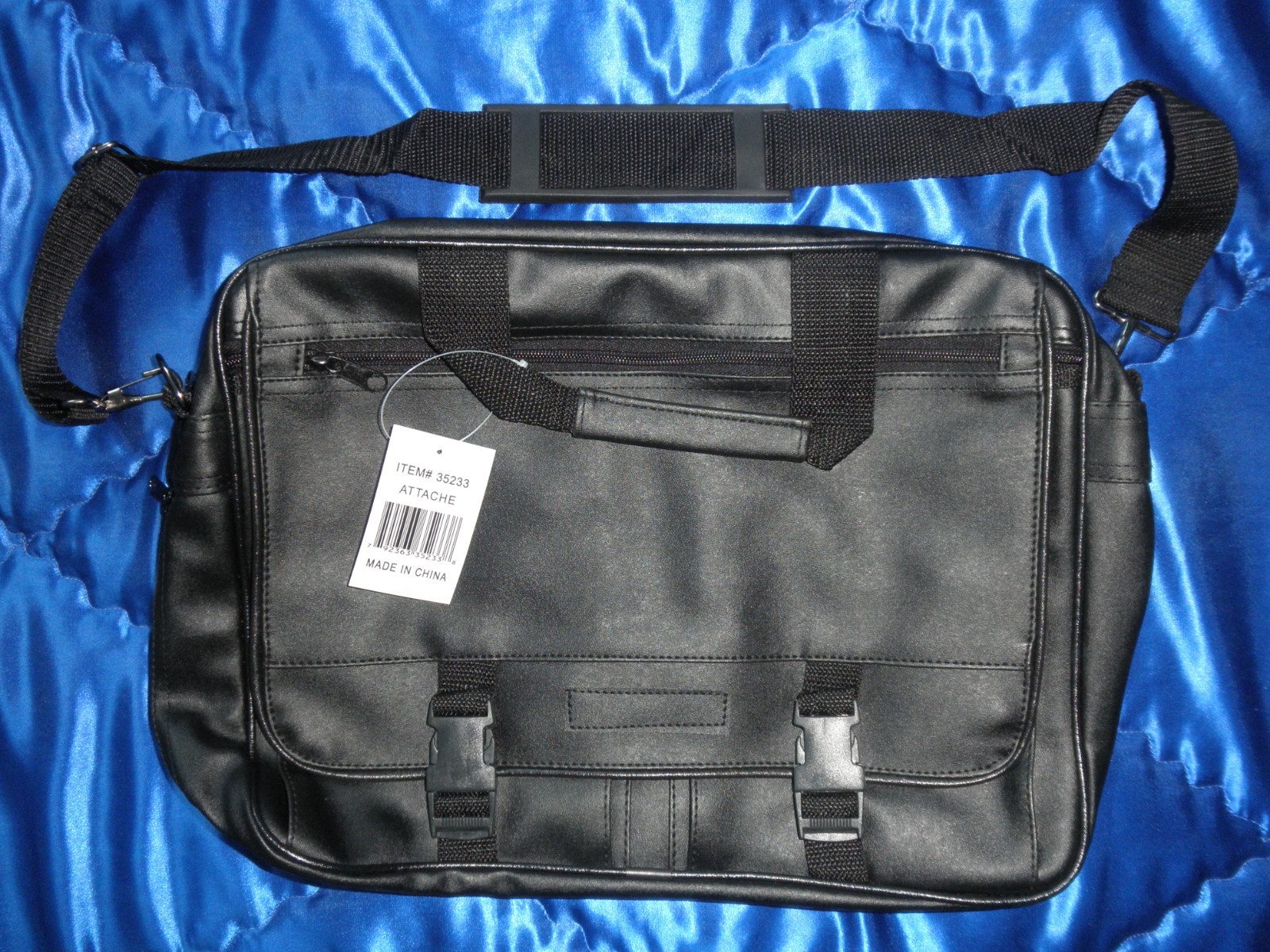 Attache Case black Faux leather with hang tag 16.5″ x 12″ x 5″