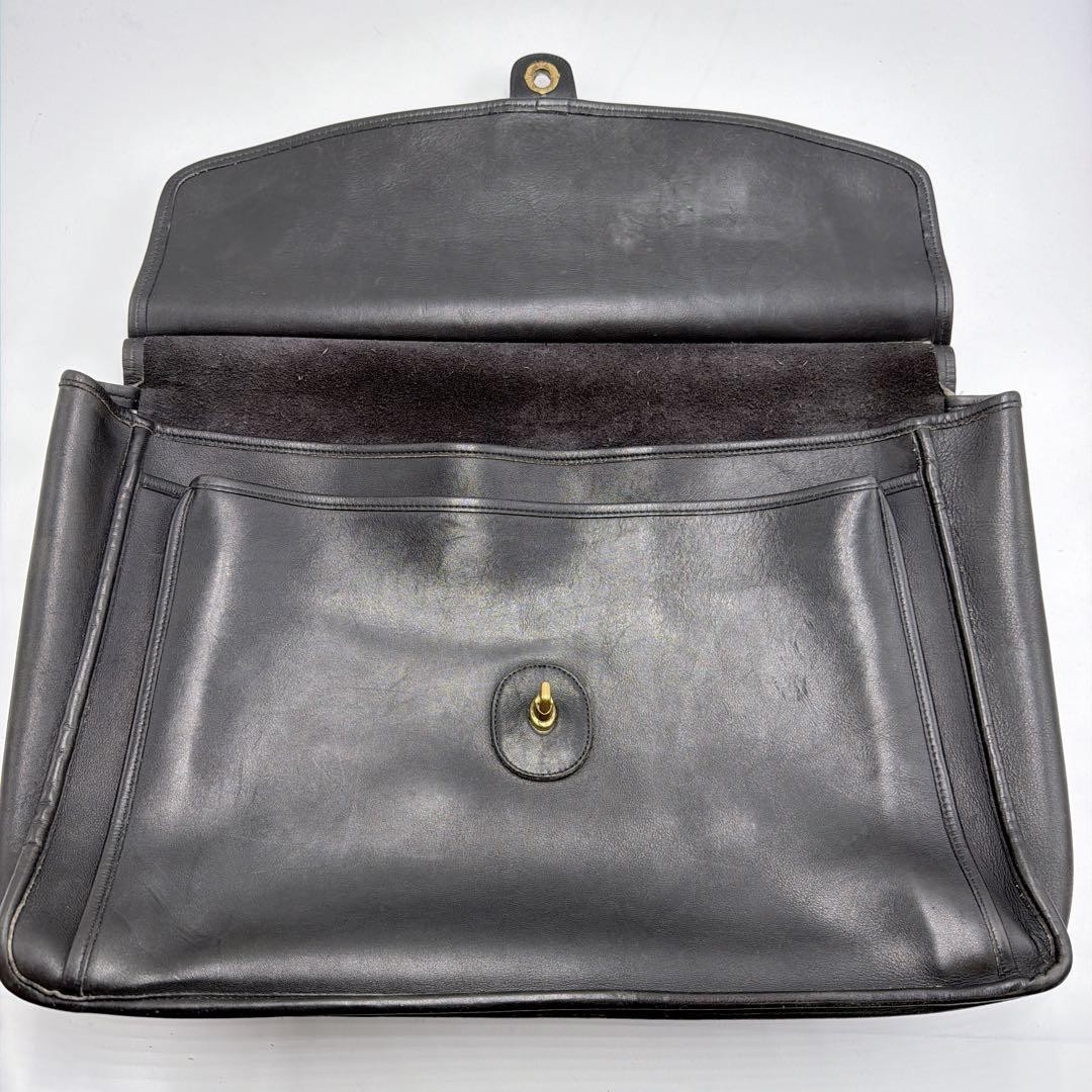 COACH Vintage Metropolitan Brief Bag Leather Men Unisex Black AB Condition