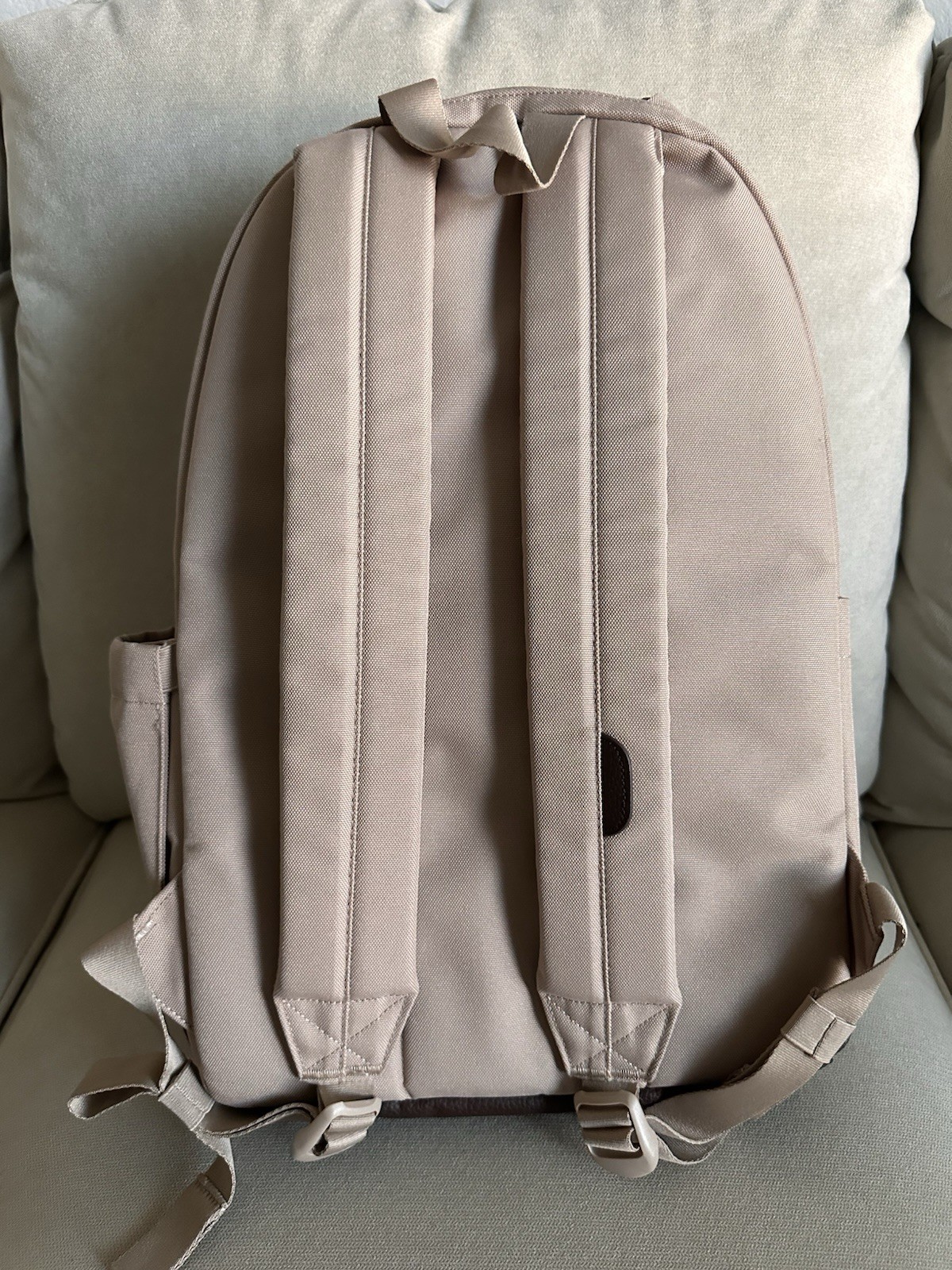 Herschel Unisex Beige/Brown Backpack Zip Closure Adjustable Straps Pockets