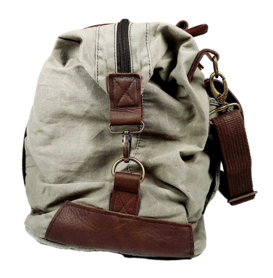 Duluth Trading Company Canvas Travel Duffle Bag 17″Wx14″Hx9″D/Olive Green