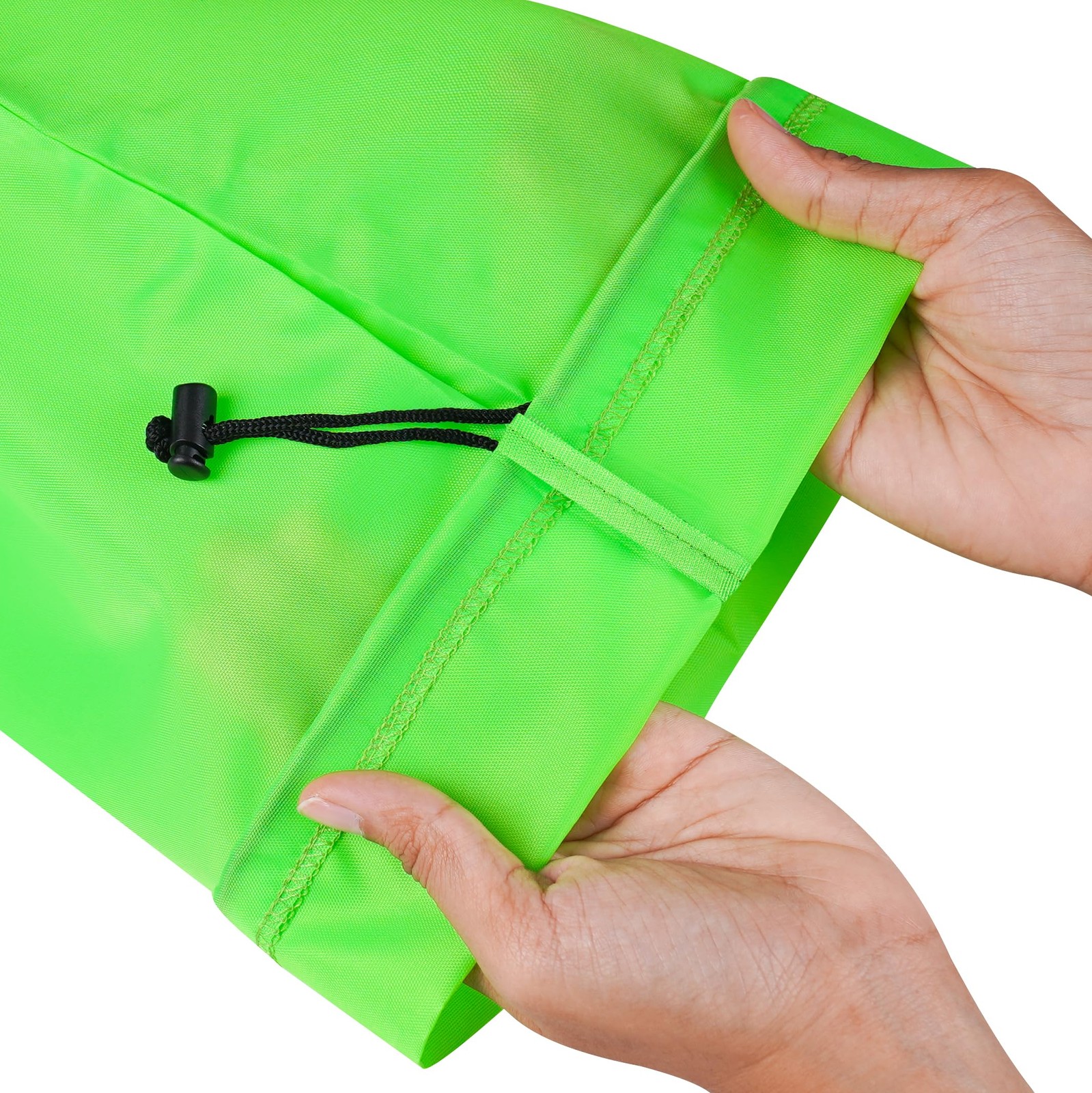 Drawstring Bag with Toggle – Nylon Cinch and Ditty Pouch () 7 x 9 Inch Green