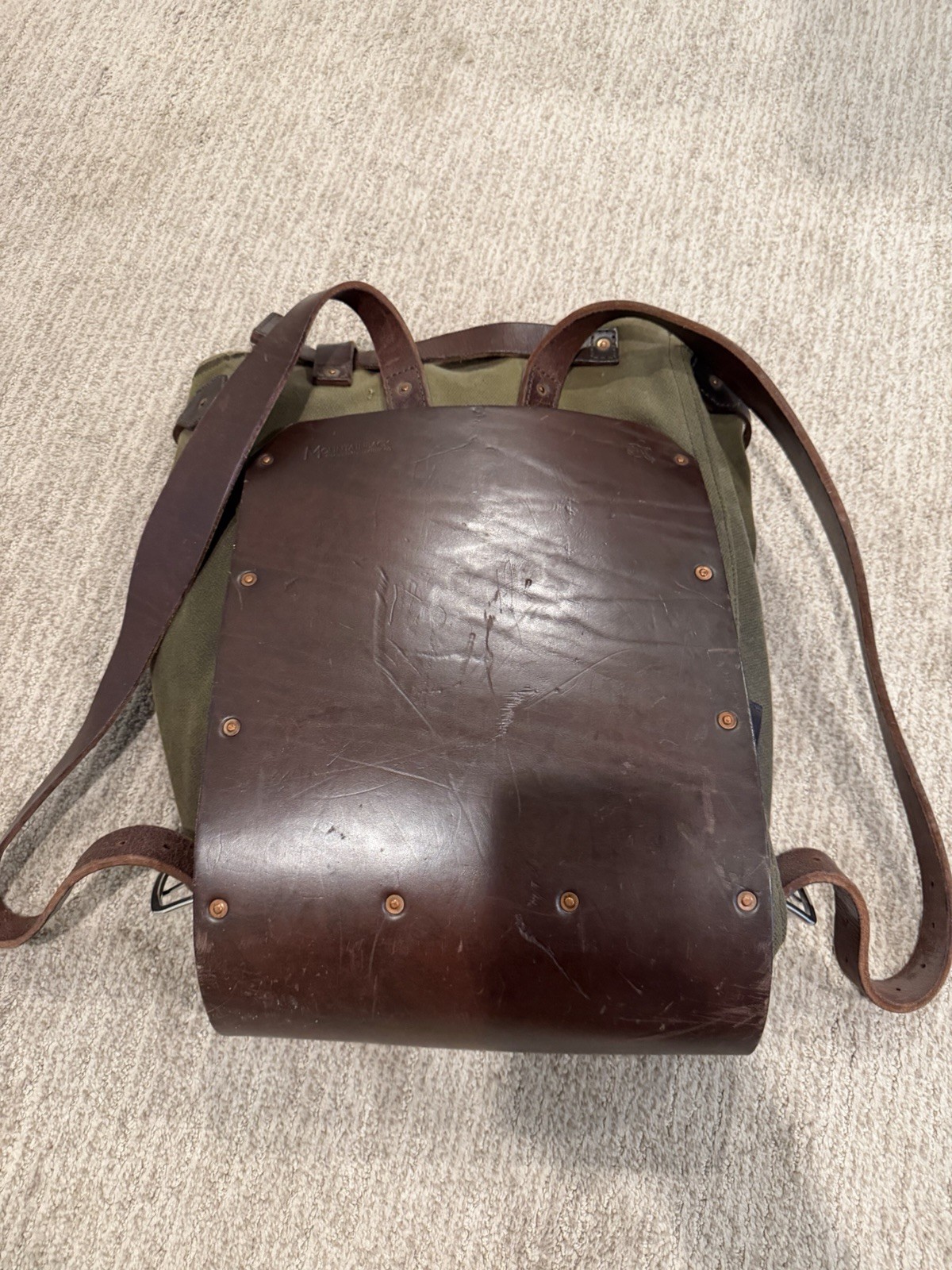 Saddleback Leather “Simple” Waxed Canvas Backpack in the Moss Green