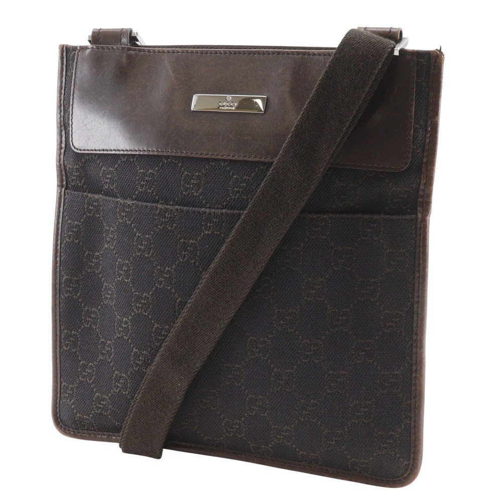 GUCCI Shoulder Bag 27639 Brown GG canvas mens
