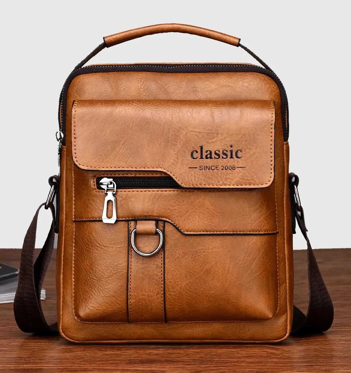 Men Crossbody Bag Men Shoulder Bags Zippers Handbags Large Capacity Artificial L