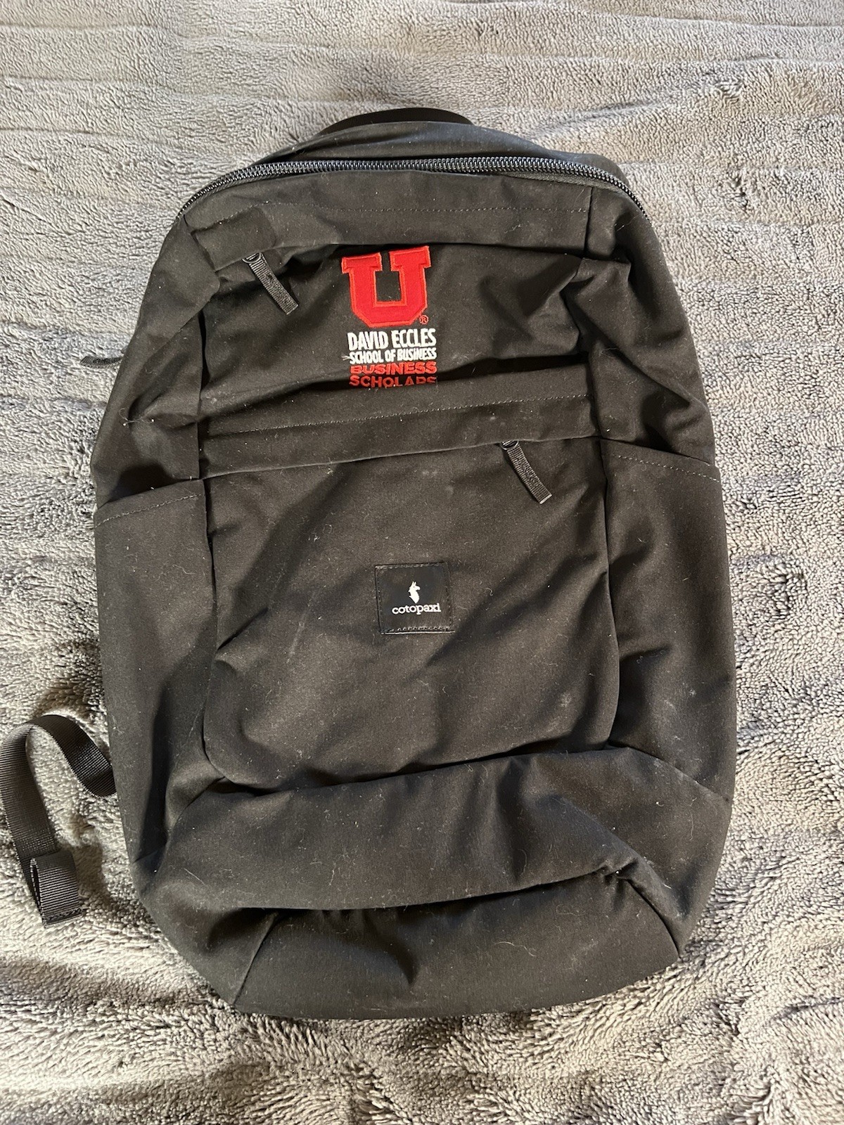 Cotopaxi Black Canvas Multi Pocket Organizer School Travel Hike Camp Backpack