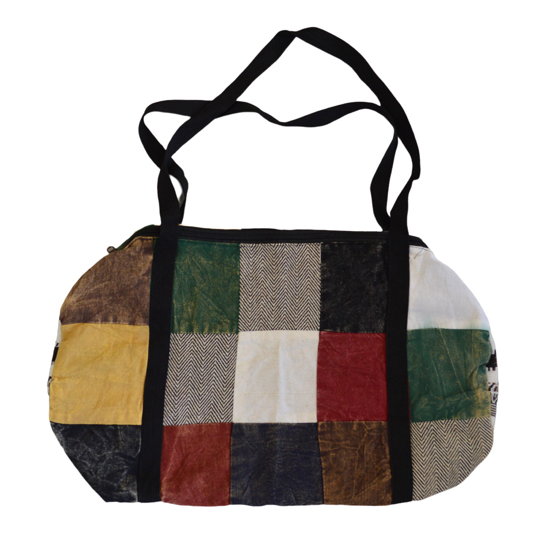Cotton Duffle Bag Carry Travel Gym Pouch Side Satchel Handmade Handbag 18.1