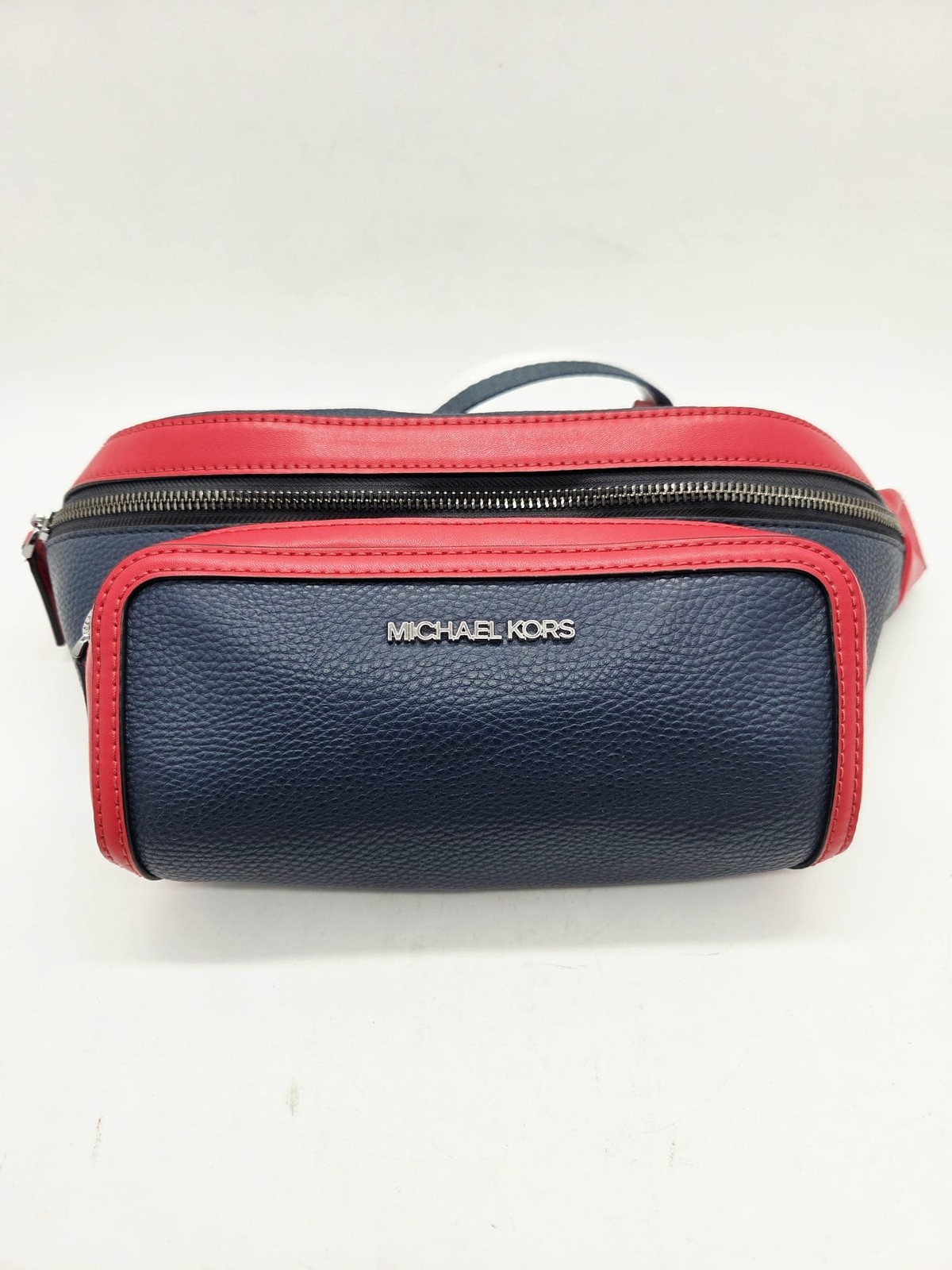 Michael Kors Pebbled Leather Sling Belt Bag Red Navy Blue Bum Bag