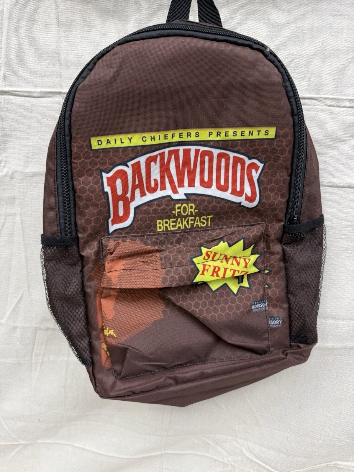 Backwoods For Breakfast Print Backpack, Adjustable Straps LIMITED EDITION