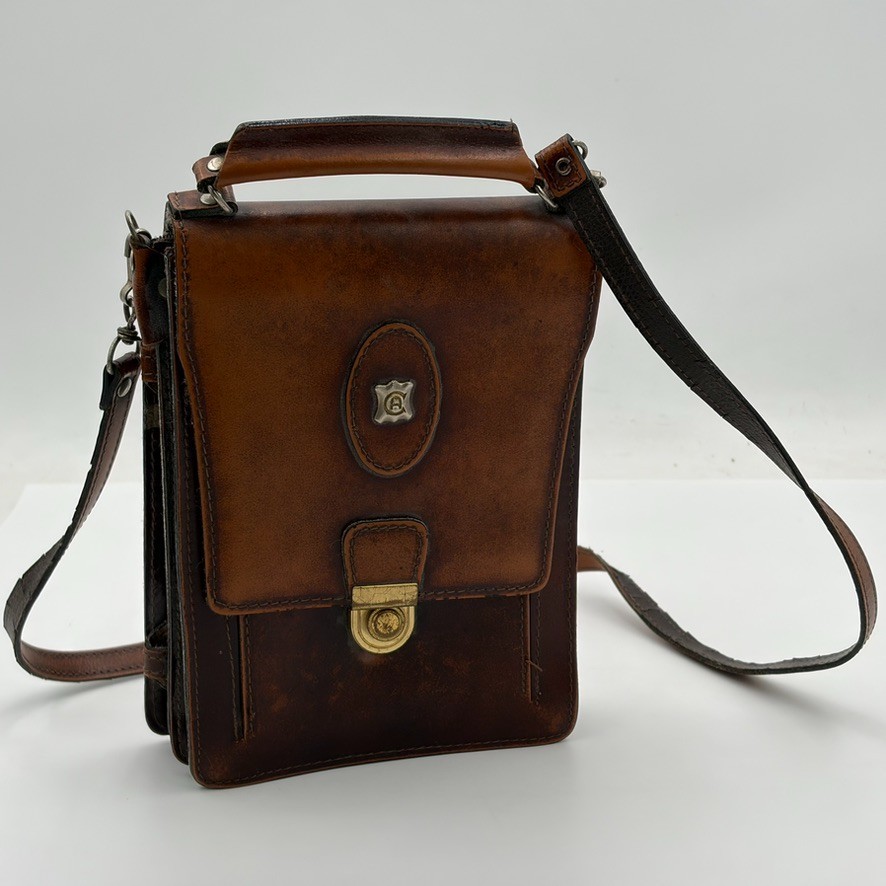 Genuine Italian Leather Bag Messenger Satchel Handbag Shoulder Cross Body Brown