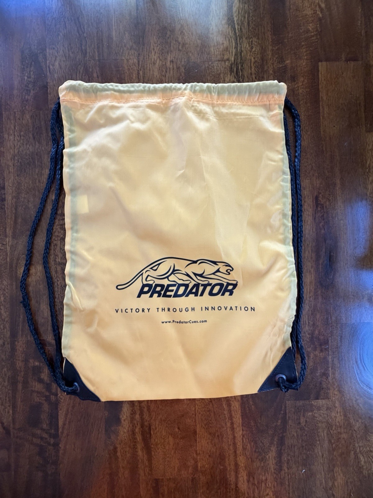 Predator Billards Cue Pool Draw String Bag Back Pack Yellow