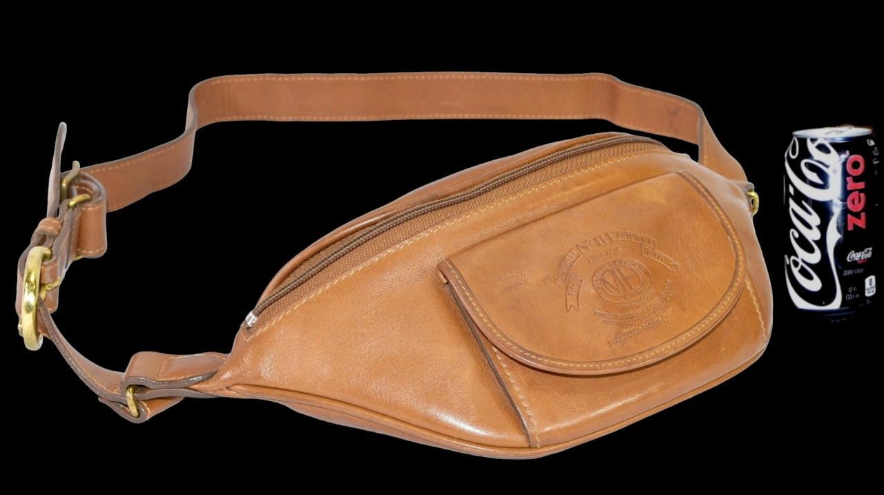 Vintage Ghurka Marley Hodgson No. 114 Hipsack British Tan Leather Fanny Pack Bag